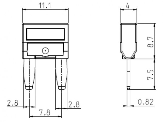 Osigurač auto mini, 30A 11,9mm